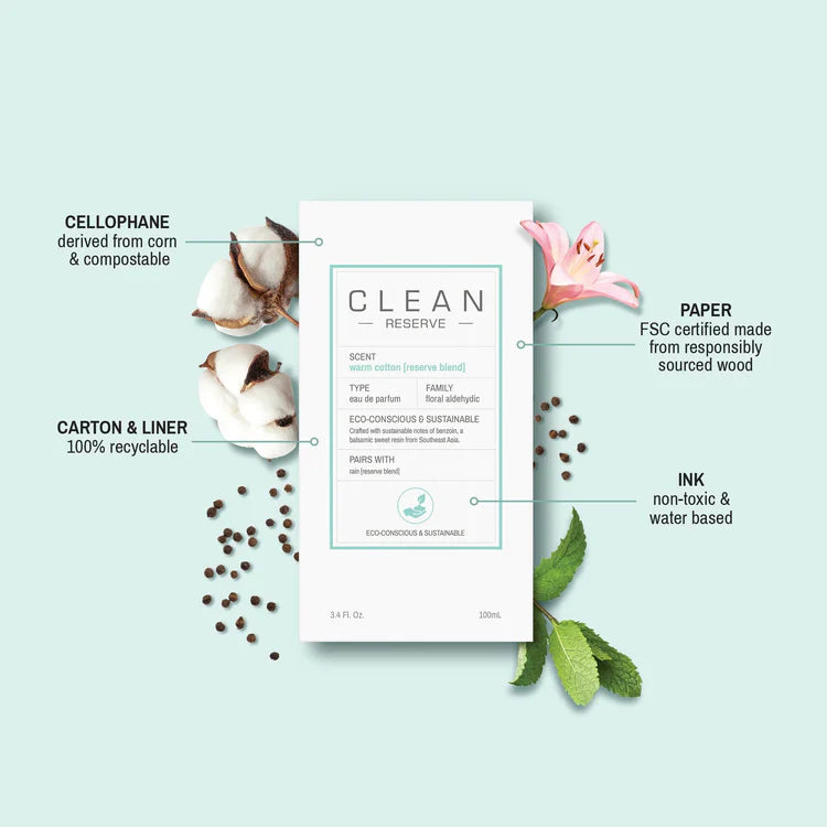 Warm Cotton by Clean Eau De Parfum 3.4 oz