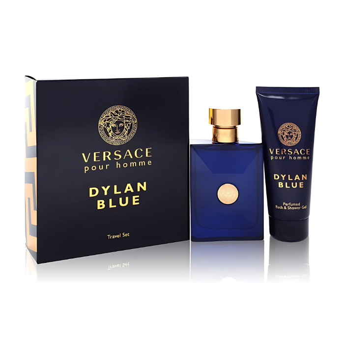 Versace Pour Homme Dylan Blue by Versace Gift Set 3.4oz Eau de Toilette 3.4oz Shower Gel